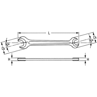 Heyco 00895060736 Double Ended Open Jaw Wrenches, Length- 95mm