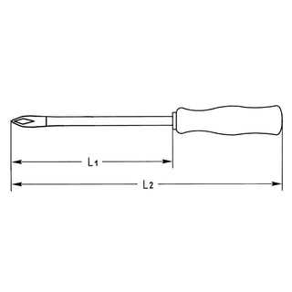 Heyco 01405004080 Phillips Screwdriver with Hardwood Handle, PH4