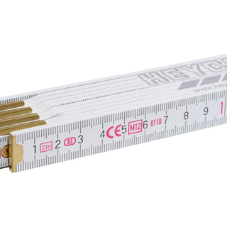 Heyco 01837020000 Beechwood Folding Rule, 2 m EC accuracy class III, Beechwood