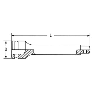 Heyco 06301001236 Extension Bars, 1/2 Inch Impact Sockets Length-125mm