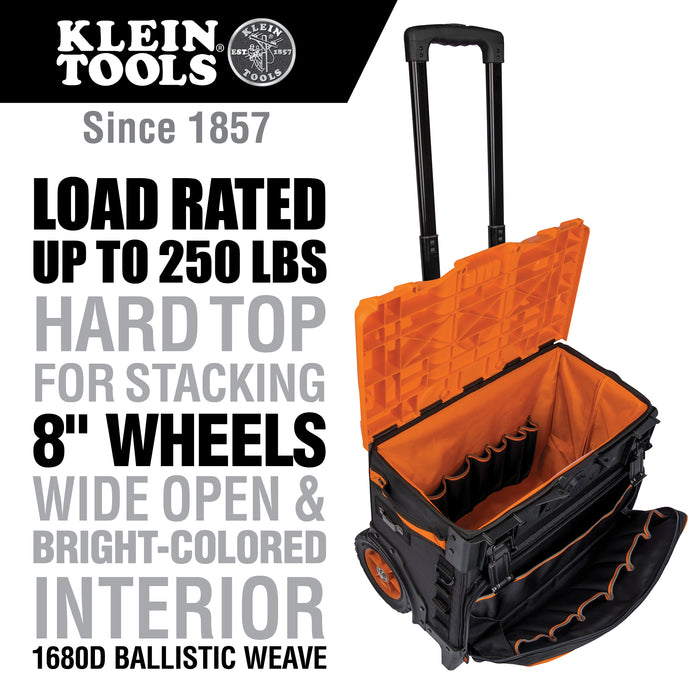 Klein Tools 55473RTB Tool Box, Rolling Tool Bag on Wheels with High Cl —