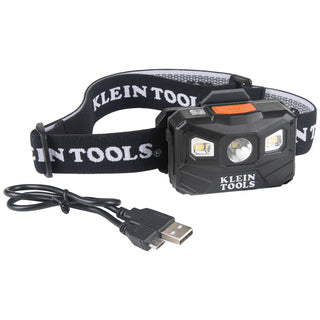 Klein Tools 56048 Rechargeable Headlamp with Strap, 400 Lumen All-Day Runtime, Auto-Off