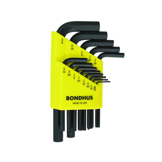 Bondhus 12237 ProGuard Hex End L-Wrenches Set, .050" - 3/8", 13 Pc.