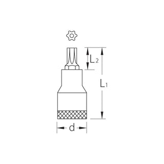 Gedore 6202700 Screwdriver bit Socket 1/2 Inch Drive, TORX® , T55