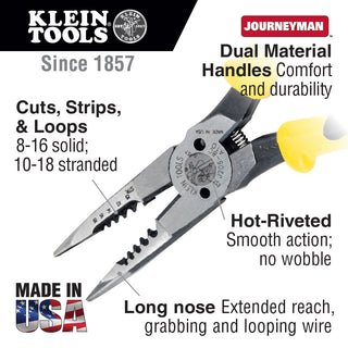 Klein Tools J206-8C All-Purpose Pliers, Spring Loaded