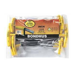 Bondhus 13338 Hex T-handle Set, 10 Piece