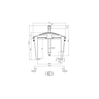 Gedore 1981110 Universal puller, 2-arm pattern, rigid legs with leg brake 130x100 mm