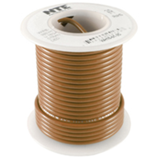 NTE Electronics WH610-01-100 HOOK UP WIRE 600V STRANDED 10 GAUGE BROWN 100'