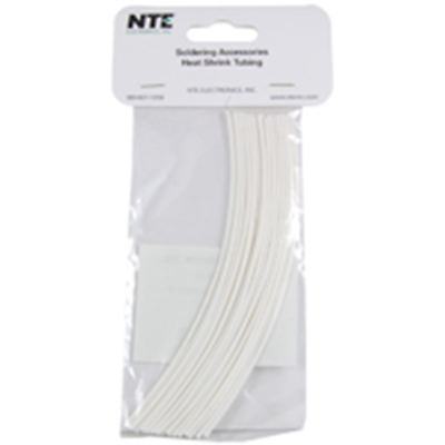 NTE Electronics 47-20006-W Heat Shrink 3/64 In Dia Thin Wall White 6 In Length