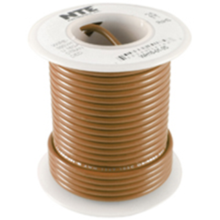 NTE Electronics WH618-01-500 HOOK UP WIRE 600V STRANDED 18 GAUGE BROWN 500'