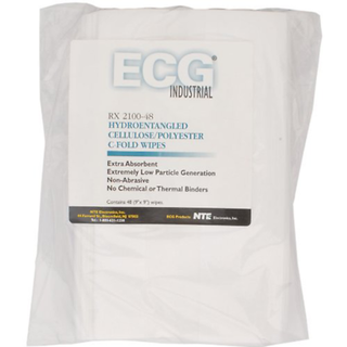 NTE Electronics RX2100-48 HYDROENTANGLED CL/POLY C-FOLD WIPES 48/PKG