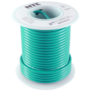 NTE Electronics WH614-05-100 HOOK UP WIRE 600V STRANDED 14 GAUGE GREEN 100'