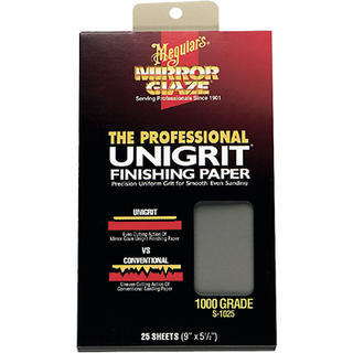 Meguiar's S1025 Mirror Glaze Unigrit Finishing Paper, 1000 Grit, 25 SHEETS