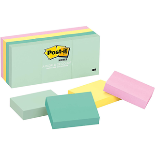 Post-it Notes 653-AST, 1-3/8 in x 1 7/8 in (34,9 mm x 47,6 mm), Marseille