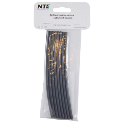 NTE Electronics 47-25006-BK Heat Shrink 1/8" Dia W/adhesive BLK 6" Length 8pcs