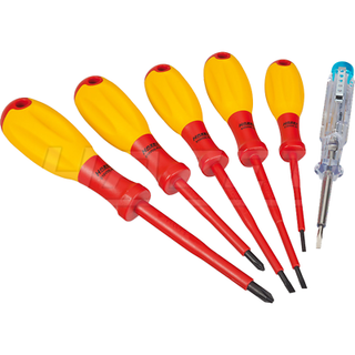 Hazet 810/6VDE Slot 0.4x2.5 - 0.8x4 Cross Recess PH1-PH2 VDE Screwdriver Set