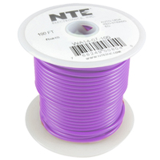 NTE Electronics  WA06-07-100 HOOK UP WIRE AUTO 6 GAUGE VIOLET STRANDED 100'