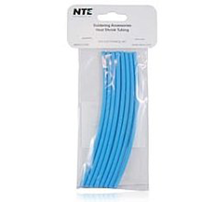 NTE Electronics 47-25006-BL Heat Shrink 1/8" Dia W/adhesive Blue 6" Length 8pcs