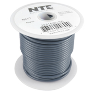 NTE Electronics  WA14-08-100 HOOK UP WIRE AUTO 14 GAUGE GRAY STRANDED 100'