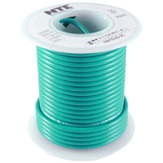 NTE Electronics WT18-05-25 WIRE TEFLON 18 GAUGE GREEN 25'