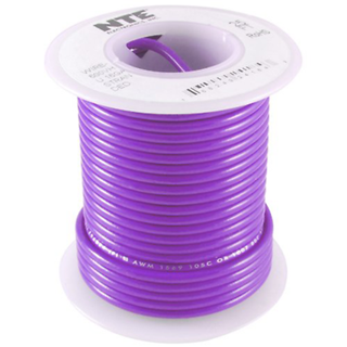 NTE Electronics WH610-07-500 HOOK UP WIRE 600V STRANDED 10 GAUGE VIOLET 500'