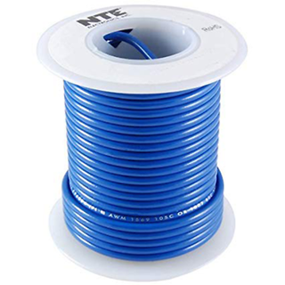 NTE WH24-06-25  Hook Up Wire 300V Stranded Type 24AWG Blue 25ft