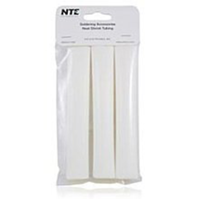 NTE Electronics 47-25606-W Heat Shrink 1" Dia W/adhesive WHT 6" Length 3pcs 3:1