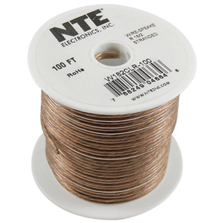 NTE Electronics W202CLR-100 WIRE-CLEAR SPEAKER 20/2GAUGE STRANDED 100 FEET