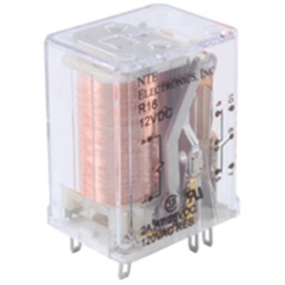 NTE Electronics R16-11D5-12 RELAY-DPDT 5AMP 12VDC COMBO PLUG-IN/SOLDER LUG