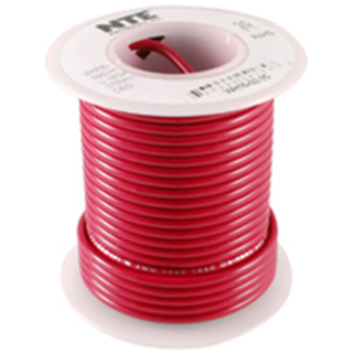 NTE Electronics WH616-02-500 HOOK UP WIRE 600V STRANDED 16 GAUGE RED 500'