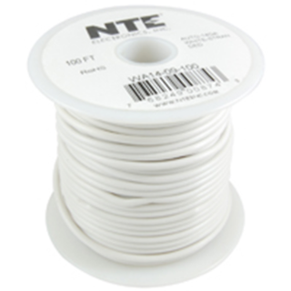 NTE Electronics  WA06-09-100 HOOK UP WIRE AUTOMOTIVE 6 GAUGE WHITE STRANDED 100'