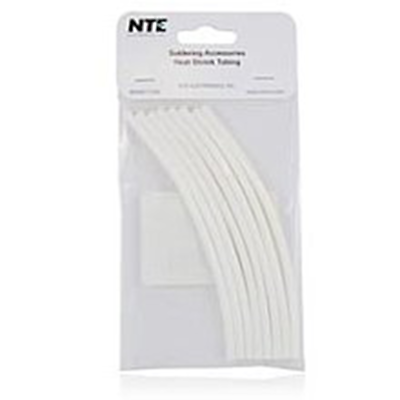 NTE Electronics 47-25006-W Heat Shrink 1/8" Dia W/adhesive WHT 6" Length 8pcs