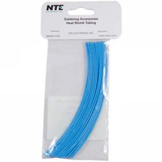 NTE Electronics 47-20006-BL Heat Shrink 3/64 In Dia Thin Wall Blue 6 In Length