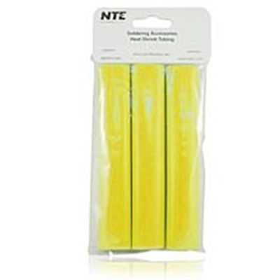 NTE Electronics 47-25506-Y Heat Shrink 3/4" Dia W/adhesive YLW 6" Length 3pcs