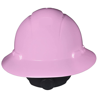 3M Full Brim Hard Hat H-813R, Pink 4-Point Ratchet Suspension