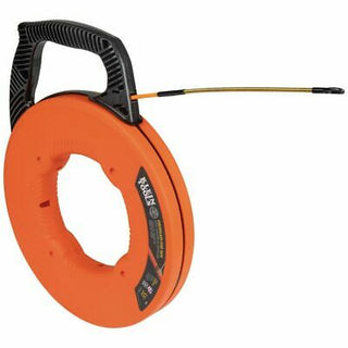 Klein Tools 56350 Fiberglass Fish Tape with Spiral Steel Leader, 50-Foot