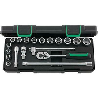 Stahlwille 96024132 3/8" Bi-Hex Socket Set with Ratchet - 19 Pieces