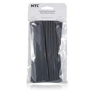 NTE Electronics 47-20906-BK Heat Shrink 3/4" Dia Thin Wall Black 6" Length 10pcs