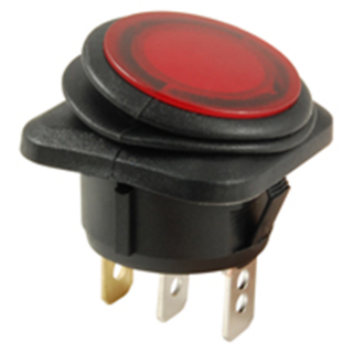 NTE Electronics 54-739W SWITCH WATERPROOF ROCKER SPST 16A 125VAC RED LED