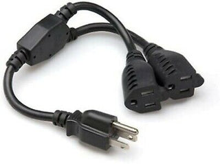 Hosa YAC-407 Dual NEMA 5-15R to NEMA 5-15P Power Extension Y Cable, 1.5 Feet