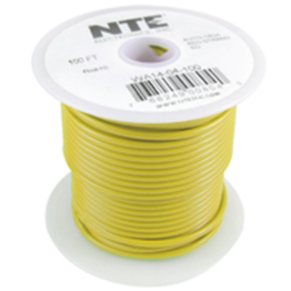 NTE Electronics  WA18-04-100 HOOK UP WIRE AUTO 18 GAUGE YELLOW STRANDED 100'