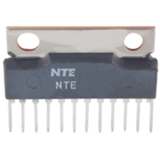 NTE Electronics NTE7061 IC DUAL 5.3W AUD PWR AMP 12-LEAD SIP VCC=12V TYPICAL