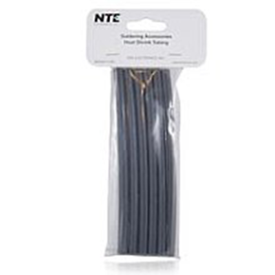 NTE Electronics 47-25206-BK Heat Shrink 1/4" Dia W/adhesive BLK 6" Length 6pcs