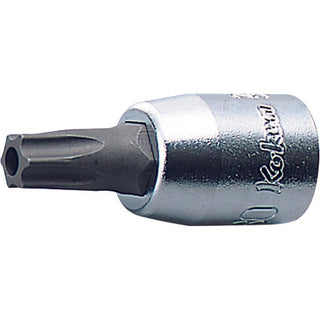 Koken 2025.28-T10H Bit Socket TORX® T10H Tamper Resistant 28 MM 1/4 Sq. Drive