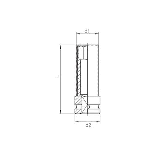 Gedore 2178230 Impact Socket 1/2 Inch Drive, With Protective Sleeve, 21 mm