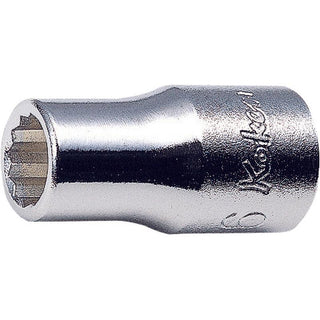 Ko-ken 2405A-1/4 Hex 1/4"Sq. Drive 12 Point Socket 1/4 Inch L.22 mm