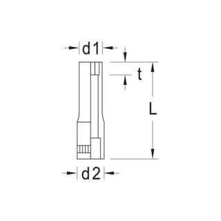 Gedore 6192640 Socket 1/4 Inch Drive, Long 13 mm