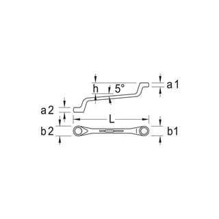 Gedore 6010630 Double Ended Ring Spanner Offset 5.5x7 mm