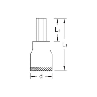 Gedore 2950960 Screwdriver Bit Socket 1/2 Inch Drive, Long 7 mm