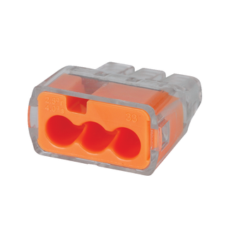 Ideal 30-1033J Push-In Wire Connector, Model 33, 3-Port Orange, 250/box